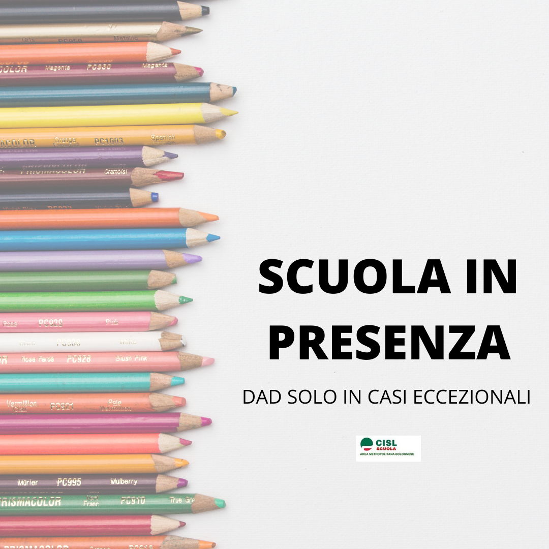 Scuola in presenza: Dad solo in casi eccezionali